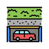 illustrazione vettoriale dell'icona del colore del parcheggio sotterraneo