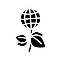 illustrazione vettoriale dell'icona del glifo del pianeta delle piante verdi