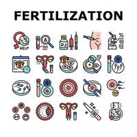 le icone della raccolta del trattamento di fertilizzazione hanno messo il vettore