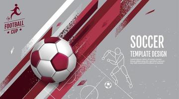 design del modello di calcio, banner di calcio, design del layout sportivo, illustrazione vettoriale