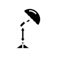 illustrazione vettoriale dell'icona del glifo del dispositivo dello studio fotografico dell'ombrello