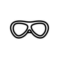 illustrazione ovale del profilo del vettore dell'icona degli occhiali da nuoto per il nuoto