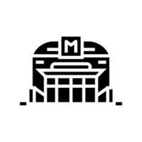 illustrazione vettoriale dell'icona del glifo della stazione della metropolitana