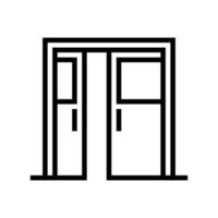 illustrazione vettoriale dell'icona della linea della porta doppia scorrevole