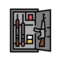 illustrazione vettoriale dell'icona del colore della cassaforte dell'armadietto della pistola
