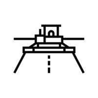 illustrazione vettoriale dell'icona della linea dell'attrezzatura della finitrice per asfalto