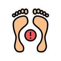 illustrazione vettoriale dell'icona del colore dei piedi di deformità posturale