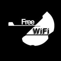 scarica il modello di adesivo wifi gratuito a forma di cerchio bianco e nero vettore