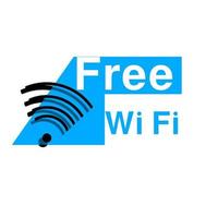 scarica il modello di wifi gratuito a forma di adesivo blu e bianco vettore