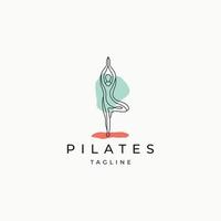 illustrazione vettoriale piatta del modello di progettazione dell'icona del logo pilates yoga