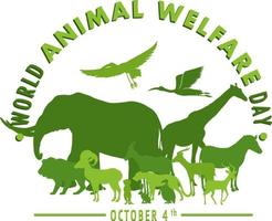 vettore di concetto della giornata mondiale del benessere degli animali