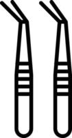 icona della linea di strumenti dentali vettore