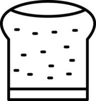 icona della linea di pane piatto vettore