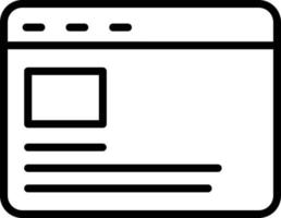 icona della linea del browser vettore