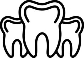 icona della linea di denti multipli vettore