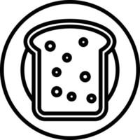 icona della linea del pane vettore