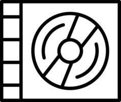 icona della linea del disco compatto vettore