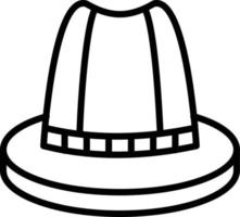 icona della linea del cappello a cilindro vettore