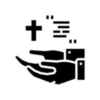 illustrazione vettoriale dell'icona del glifo della chiesa del cristianesimo ordo
