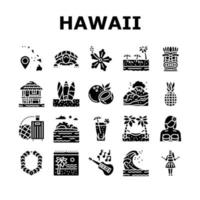 le icone del resort per le vacanze dell'isola di hawaii impostano il vettore