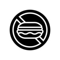 illustrazione vettoriale dell'icona del glifo della dipendenza da cibo
