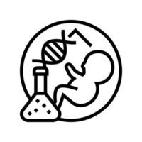 illustrazione vettoriale dell'icona della linea genetica della nascita del bambino