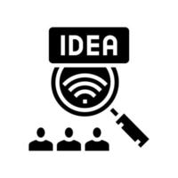 idea di crowdsoursing icona glifo illustrazione vettoriale