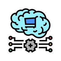 illustrazione vettoriale dell'icona del colore della tecnologia di neuromarketing