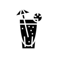 illustrazione vettoriale dell'icona del glifo della bevanda esotica del cocktail