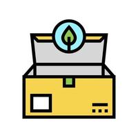 illustrazione vettoriale dell'icona del colore dell'imballaggio della scatola ecologica