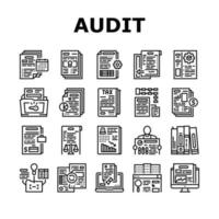 le icone della raccolta di audit di finanza aziendale hanno impostato il vettore