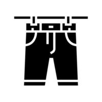 illustrazione vettoriale dell'icona del glifo all'aperto per l'asciugatura dei pantaloncini