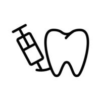 vettore icona mal di denti. illustrazione del simbolo del contorno isolato