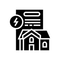 illustrazione vettoriale dell'icona del glifo del contratto elettrico della casa