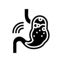 illustrazione vettoriale dell'icona del glifo dello stomaco indigestione