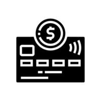 illustrazione vettoriale dell'icona del glifo della carta di denaro elettronico di debito