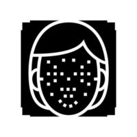 punti facciali per l'illustrazione vettoriale dell'icona del glifo della tecnologia Face id