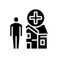 illustrazione vettoriale dell'icona del glifo umano e casa in affitto