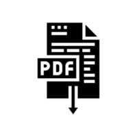 scarica l'illustrazione di vettore dell'icona del glifo del file pdf