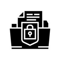 illustrazione vettoriale dell'icona del glifo di protezione della proprietà intellettuale