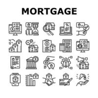 set di icone di raccolta immobiliare ipotecaria vettore