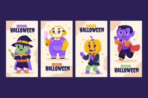 modello di social media di mostri di halloween vettore