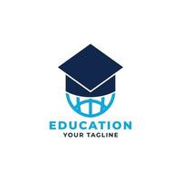 design del logo dell'icona dell'istruzione vettore
