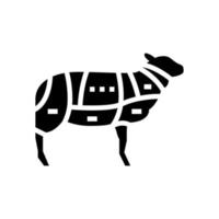 illustrazione vettoriale dell'icona del glifo di carne di pecora