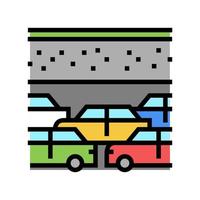 illustrazione vettoriale dell'icona del colore del parcheggio del trasporto auto