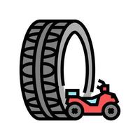 illustrazione vettoriale dell'icona del colore dei pneumatici atv utv