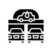 illustrazione vettoriale dell'icona del glifo del servizio di autolavaggio automaticamente