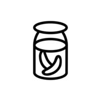 cetriolo in vaso icona vettore illustrazione del profilo