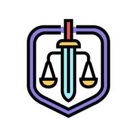 illustrazione vettoriale dell'icona del colore della legge della giustizia