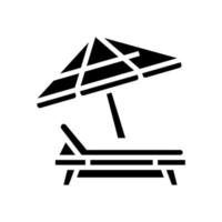 sedia a sdraio con icona glifo ombrello illustrazione vettoriale